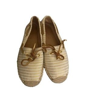 Sperry top-sider Women’s canvas boat shoe, gold & cream size 7.5M